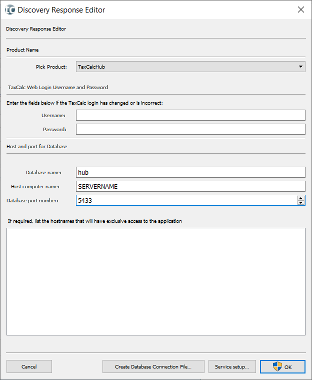 Cannot connect to db client machine knowledge base taxcalc